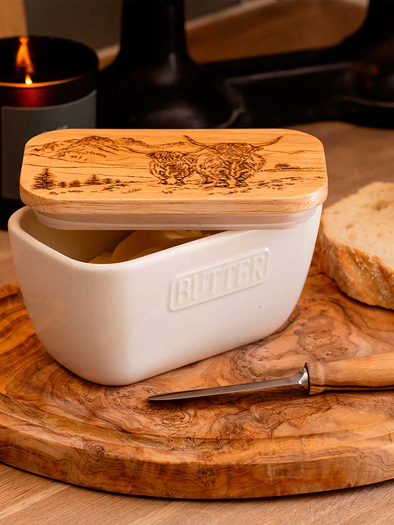 Produktbild zu Butterdose Highland Cow