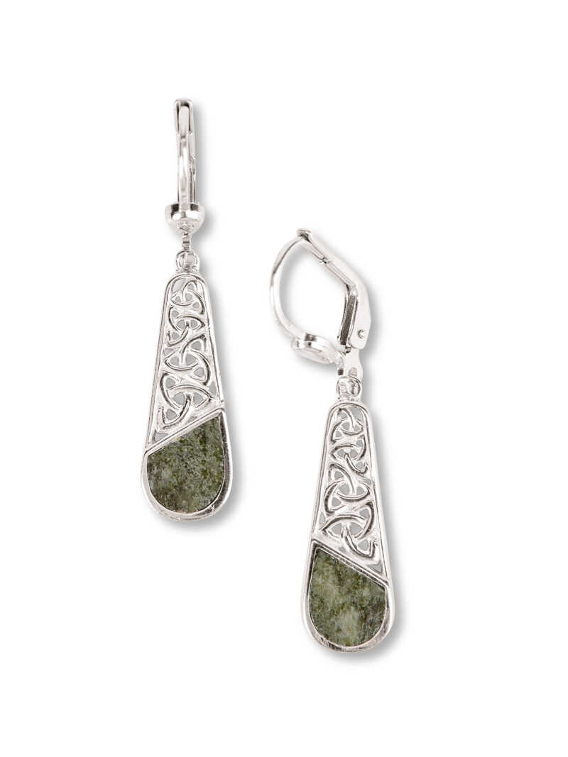 Damen-Ohrringe aus Silber mit Connemara-Marmor