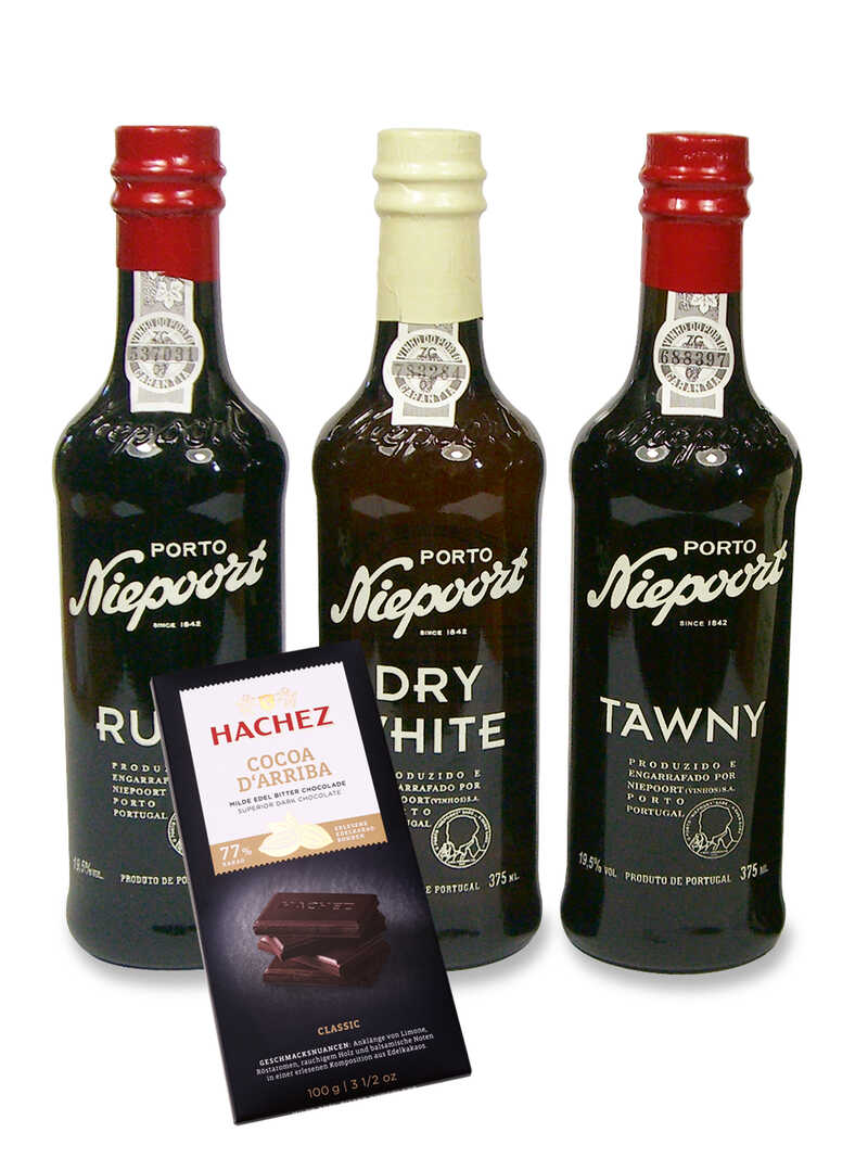 Produktbild zu Niepoort Geschenkset Portwein und Schokolade