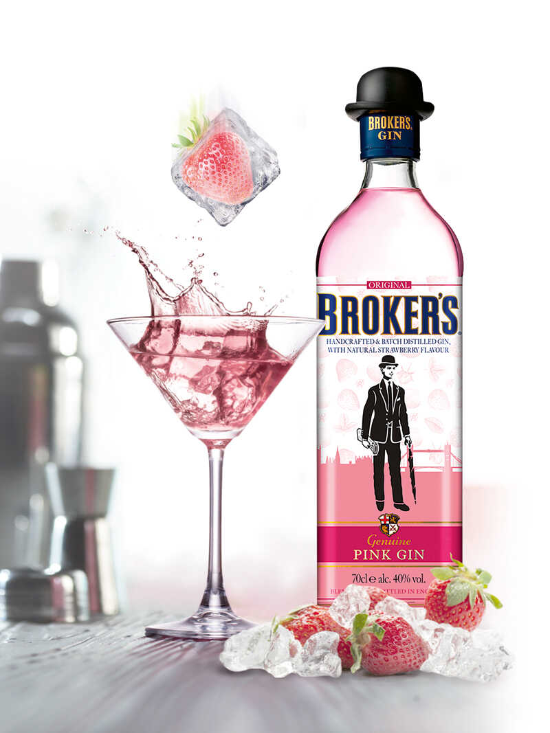 Pink Gin mit Erdbeer-Aroma