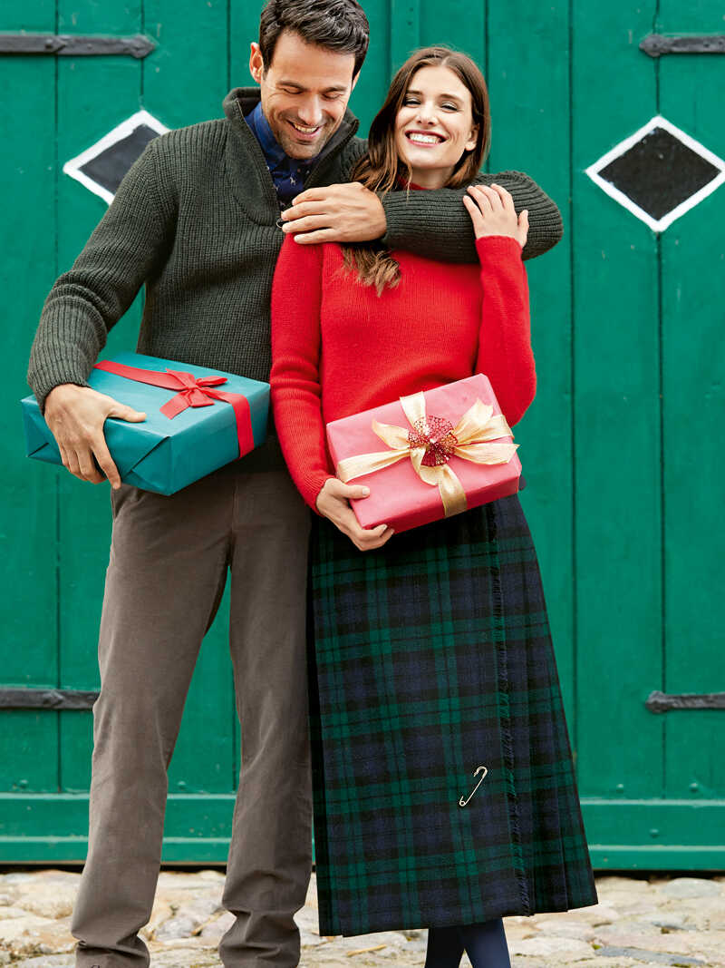 Langer Damenkilt Black Watch Tartan