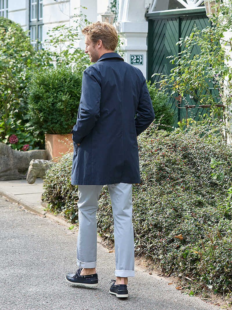 Blauer Kurzmantel im British Country Look fr Herren