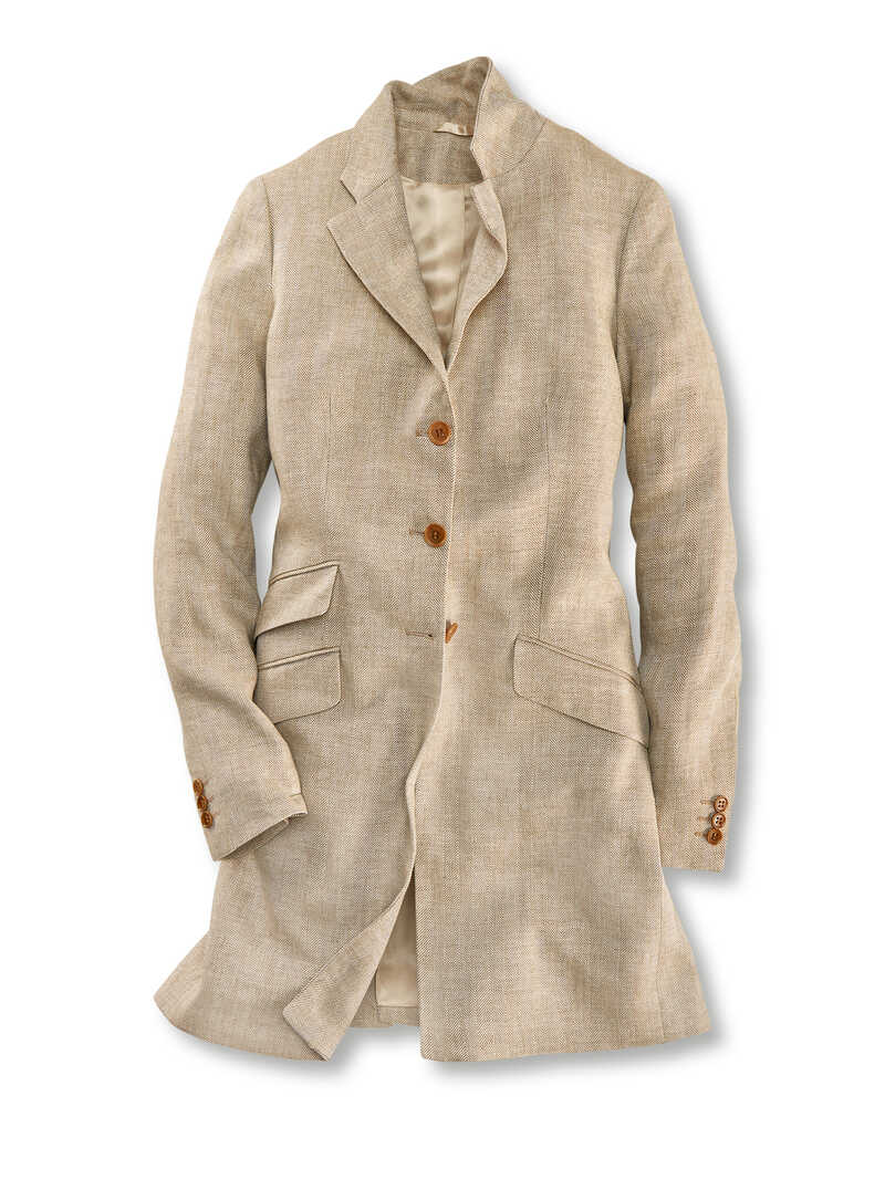 Long-Blazer aus irischem Leinengewebe