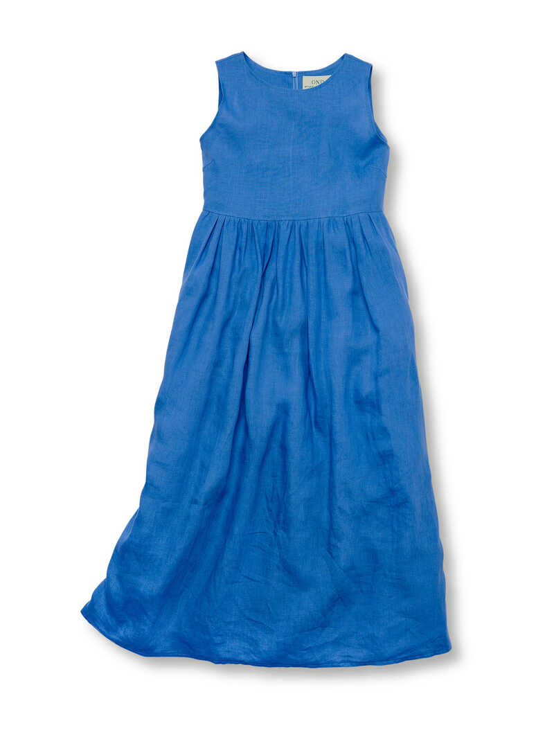 Alternatives Bild 1 zu Blaues Leinenkleid in Hngerform