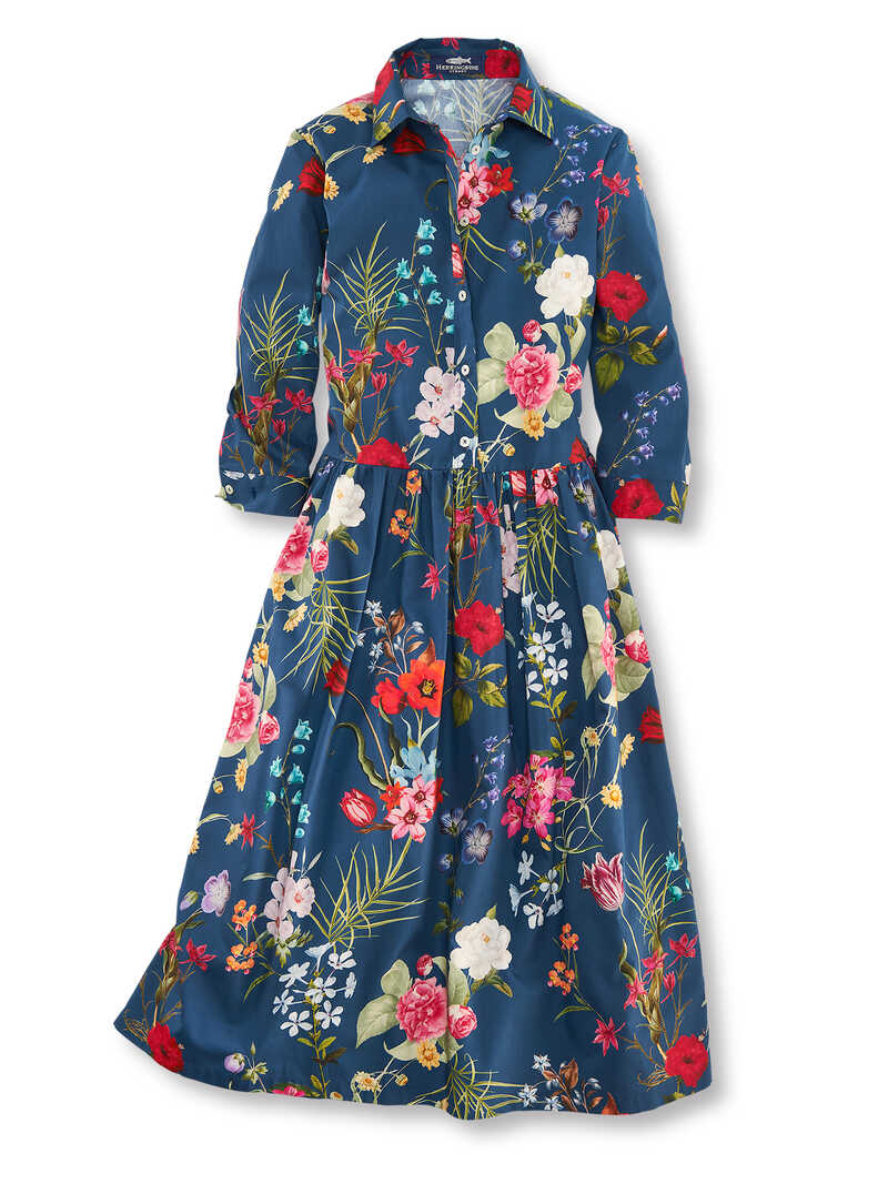 Hemdblusenkleid mit Blumen-Print