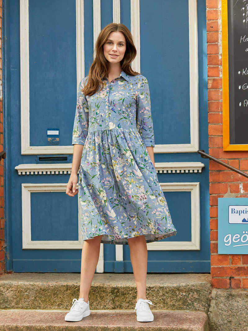 Alternatives Bild 1 zu Blumenkleid im Jeans-Look