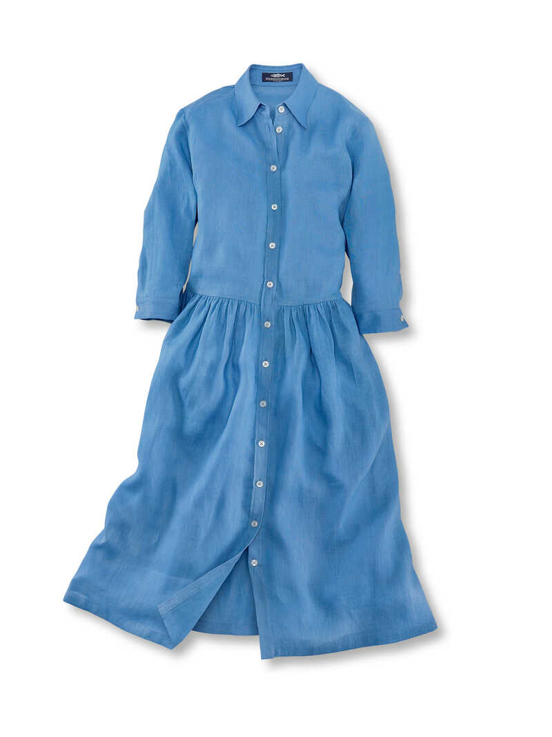 Leinen-Sommerkleid im Hemdblusenstil