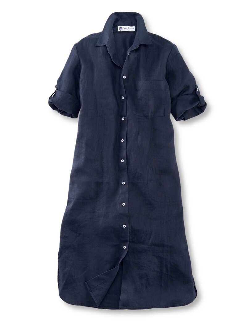 Leinenkleid im Hemdblusenstil