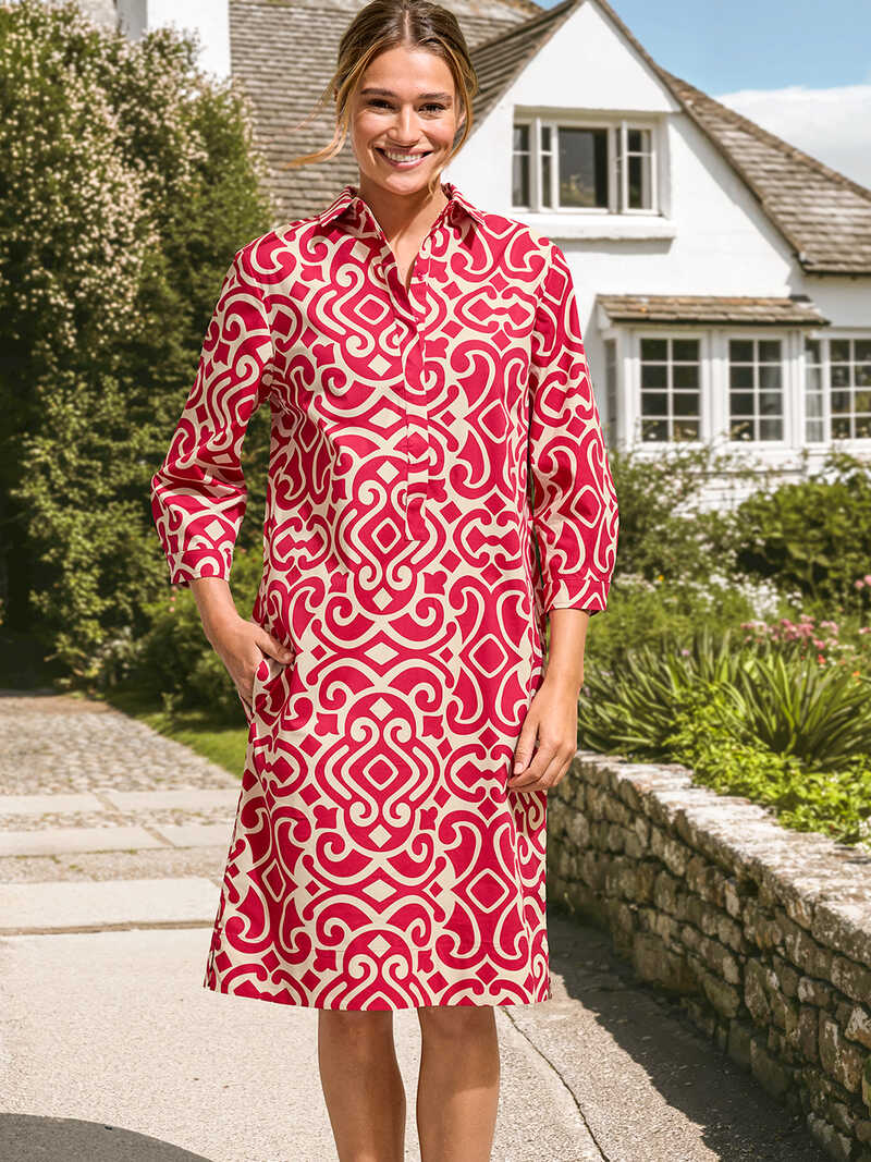 Schlupfkleid mit Grafik-Print