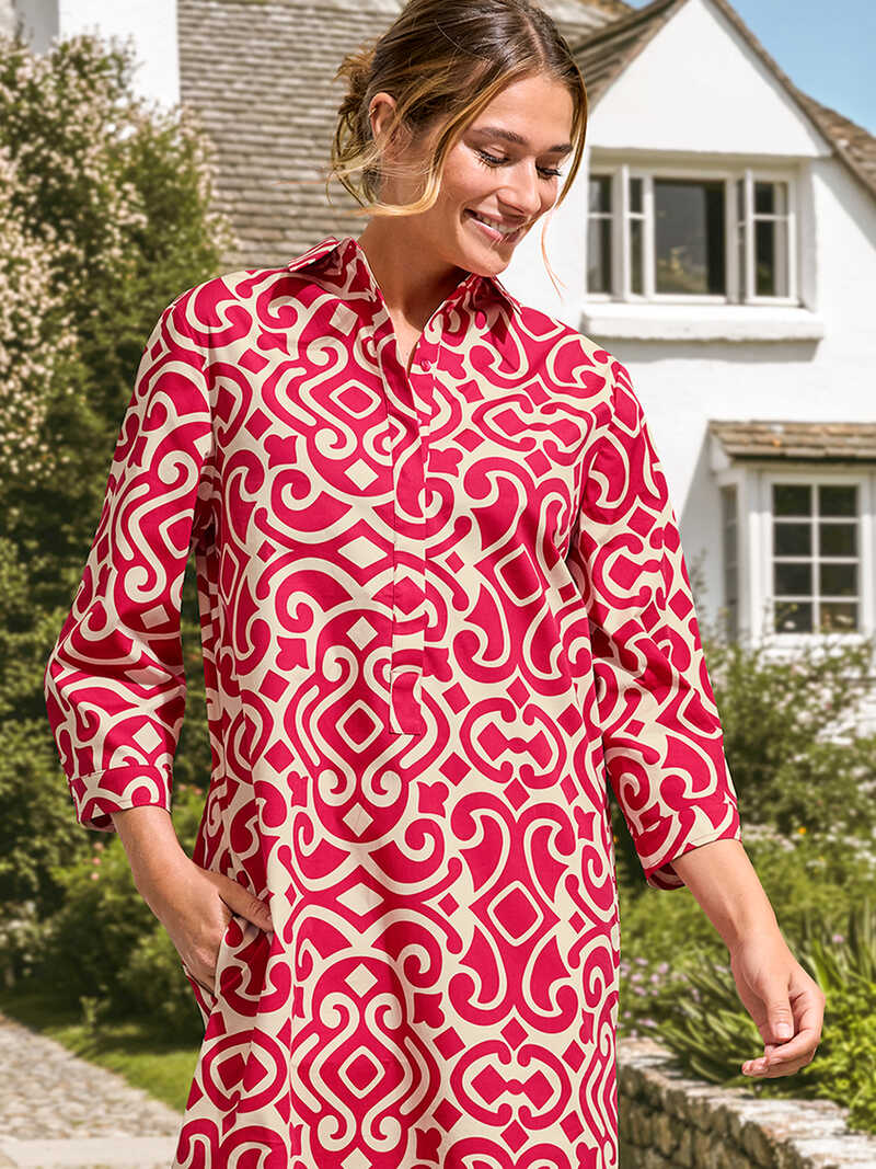 Schlupfkleid mit Grafik-Print
