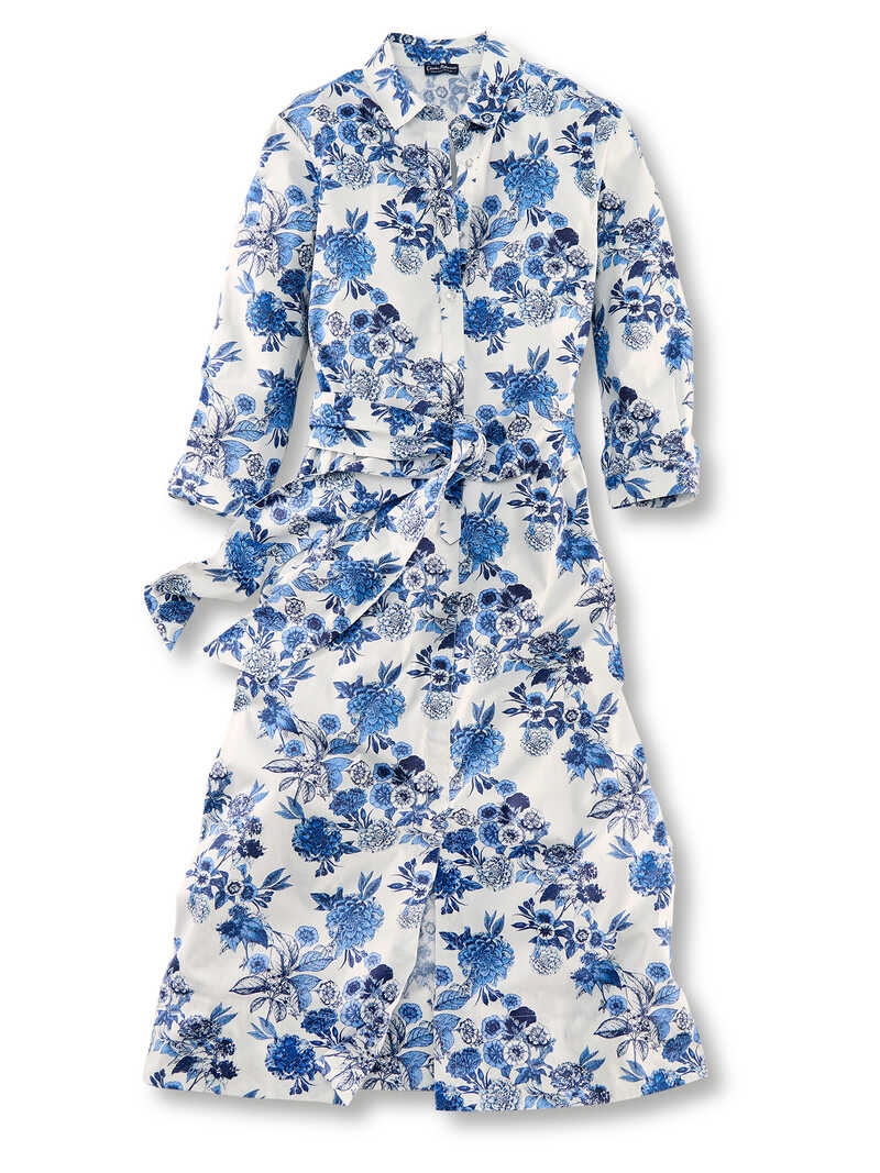 Blumenkleid im Hemdblusenstil