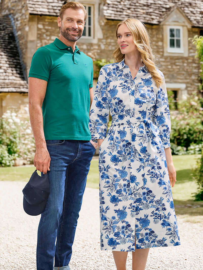 Blumenkleid im Hemdblusenstil