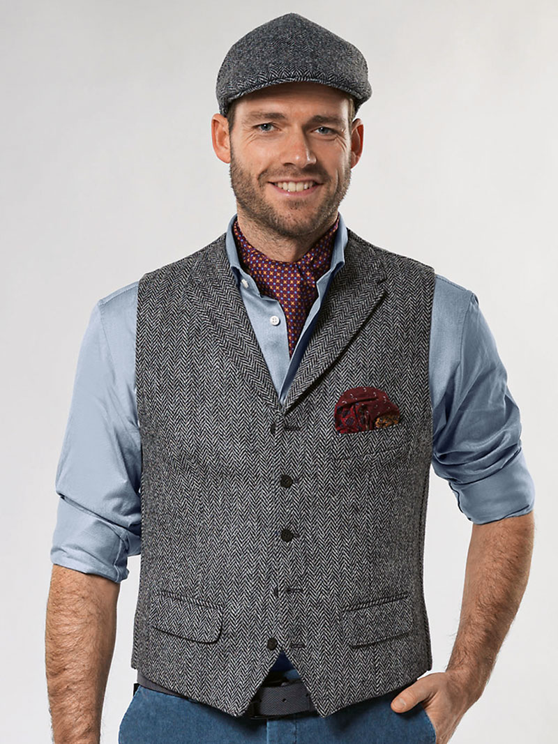 Weste aus Harris Tweed fr Herren