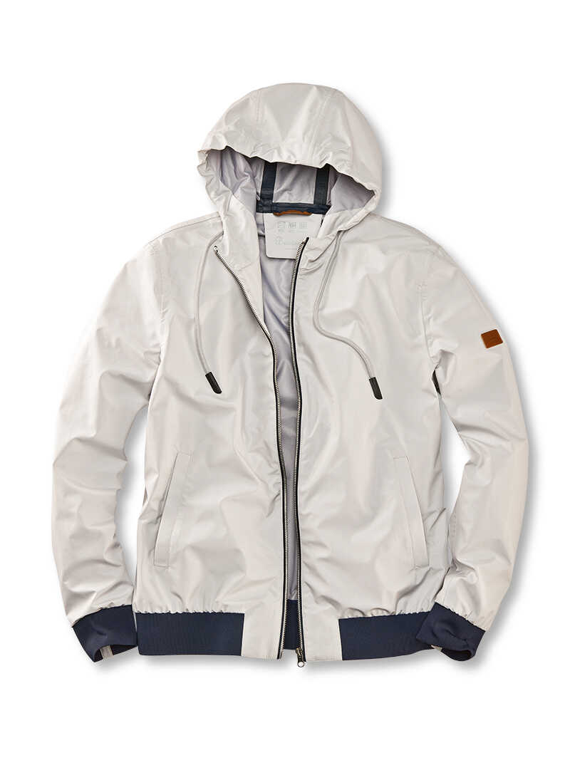 Grauer Blouson mit Kapuze fr Heren