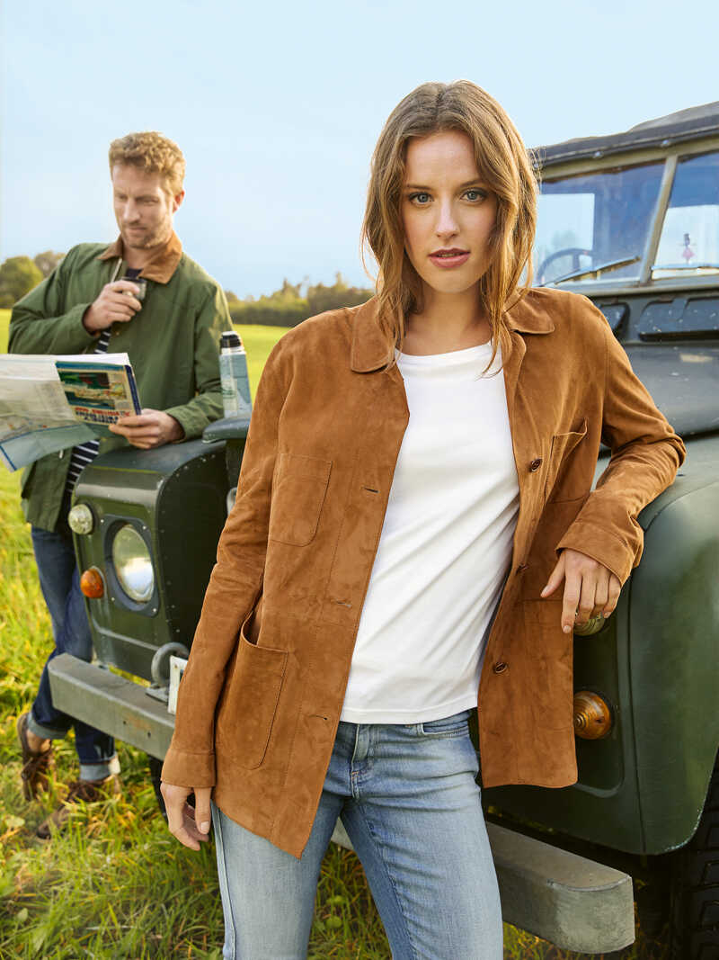 Overshirt Lederjacke fr Damen