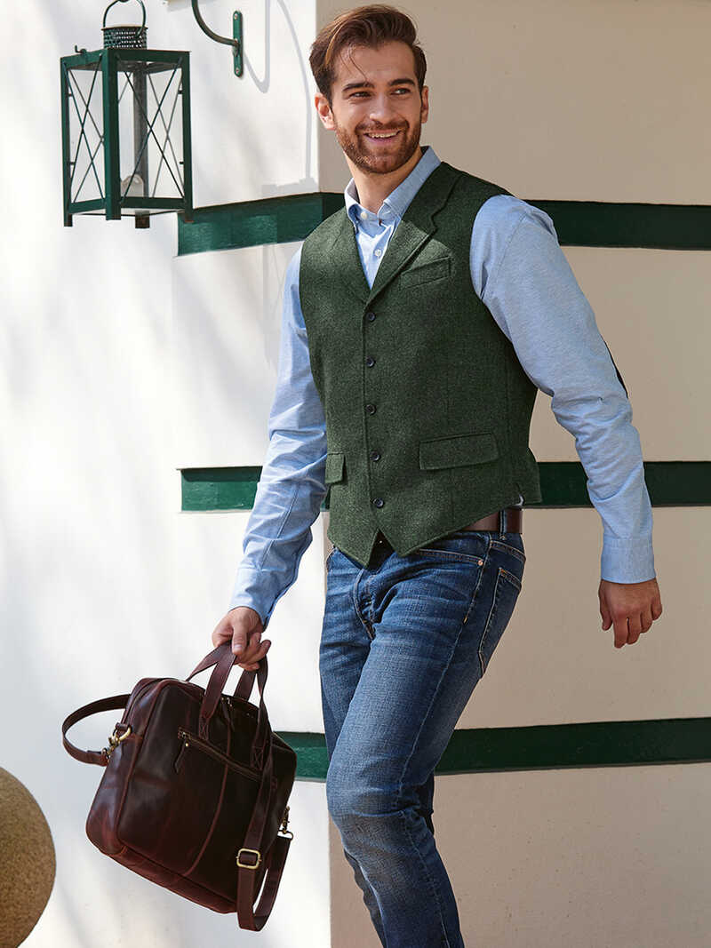 Tweedweste fr Herren aus Tweed von Mallalieus of Delph