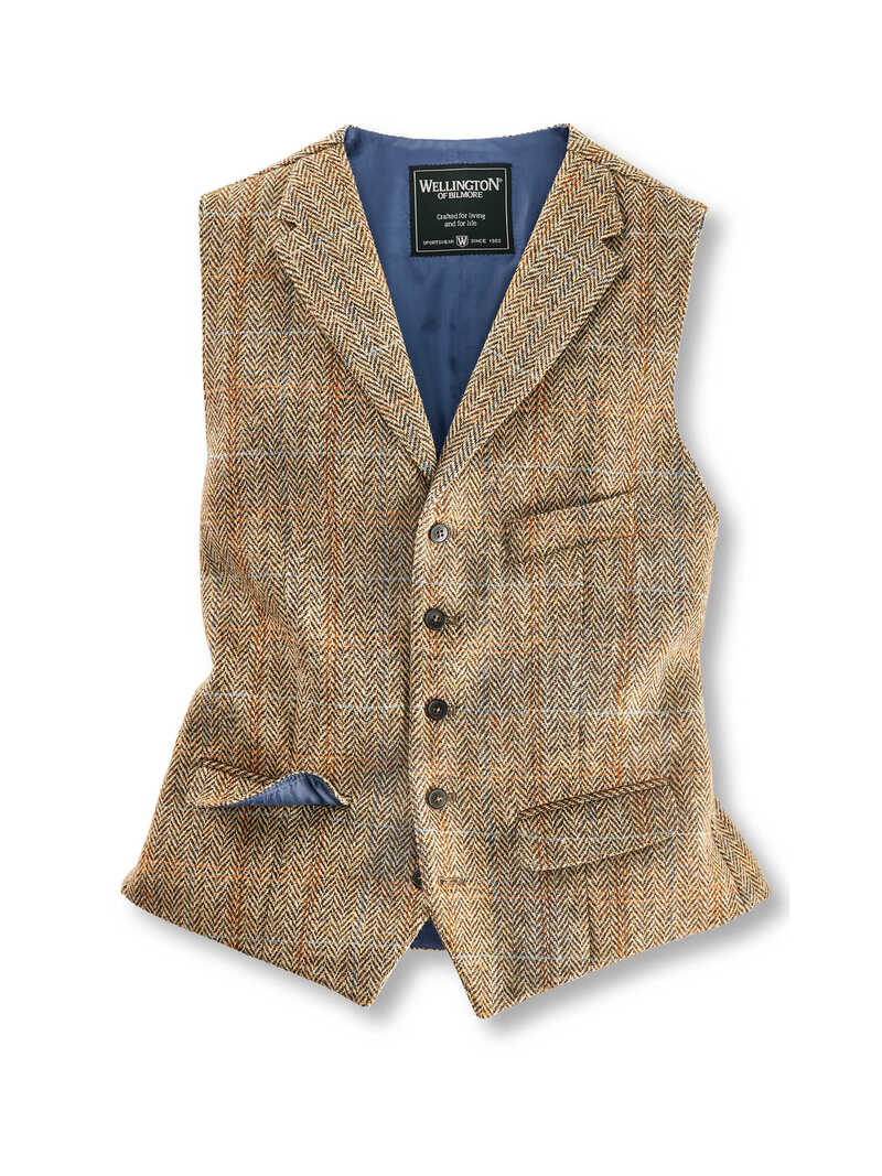 Tweed-Weste fr Herren aus Harris Tweed