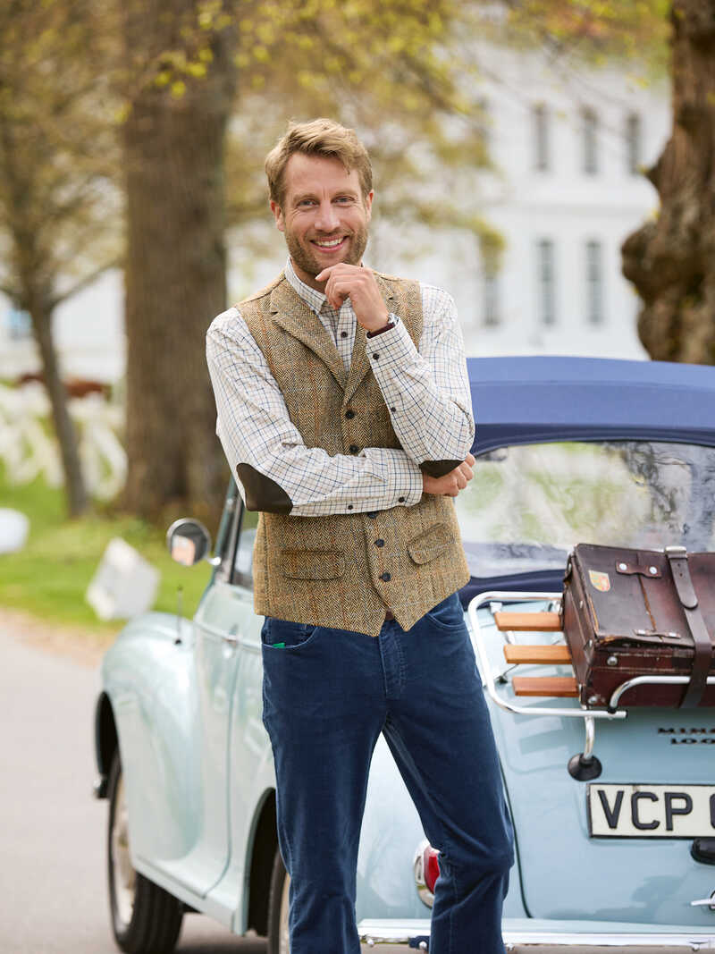Tweed-Weste fr Herren aus Harris Tweed