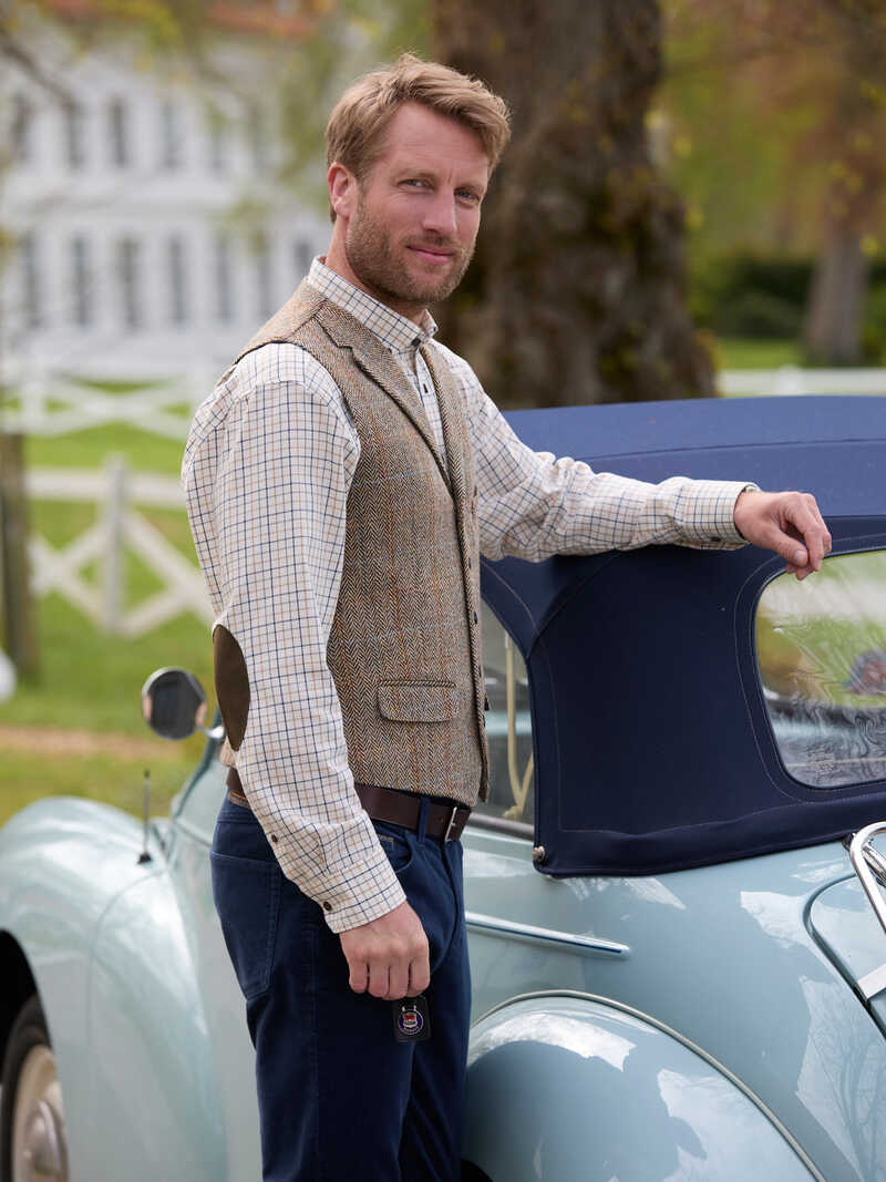 Tweed-Weste fr Herren aus Harris Tweed