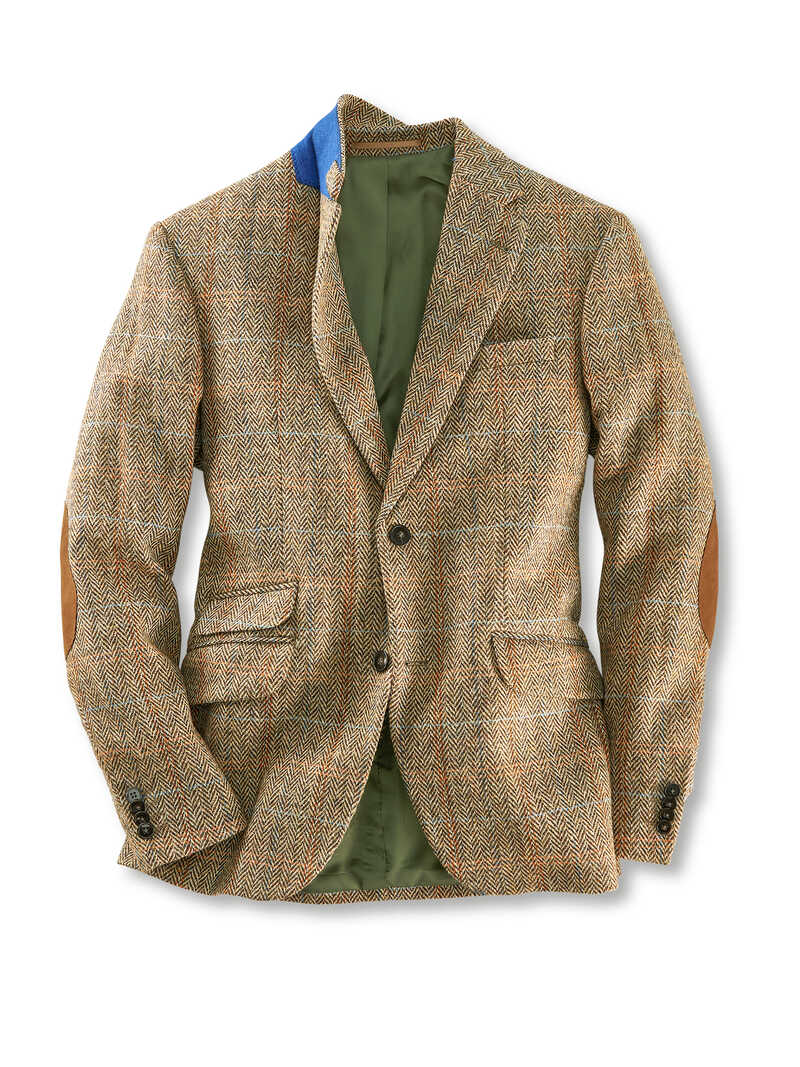 Harris-Tweed-Herrensakko aus Fischgrat-Tweed