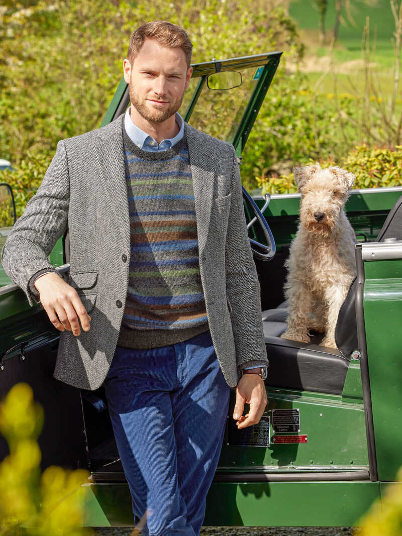 Fischgrat-Herren-Sakko aus Harris Tweed