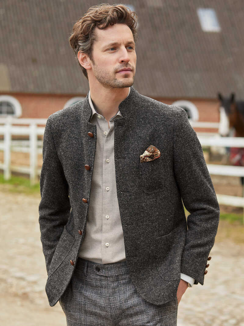 Harris-Tweed-Stehkragensakko