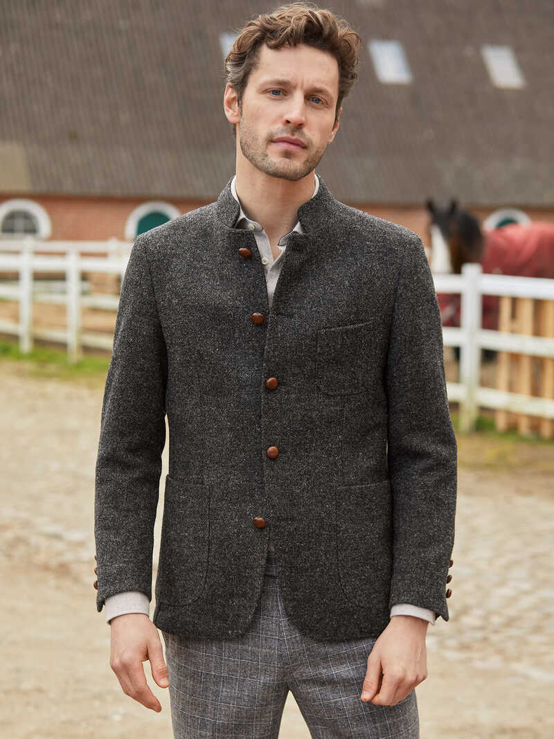 Harris-Tweed-Stehkragensakko