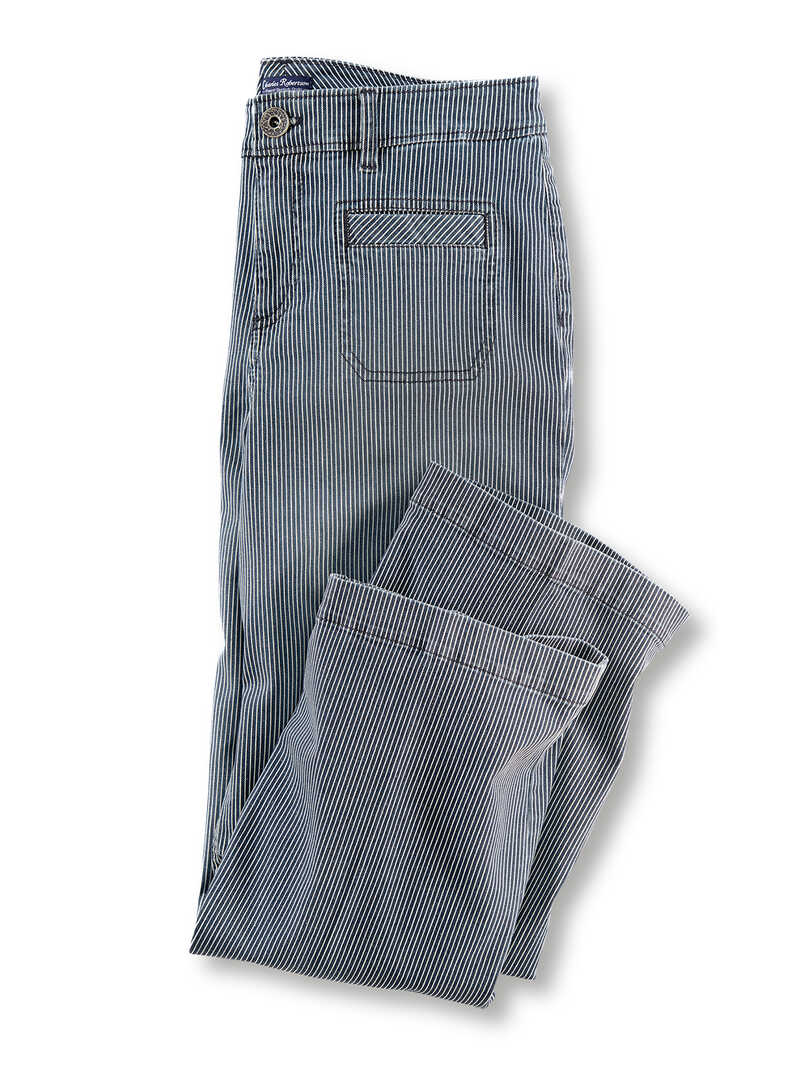 Jeans-Culotte mit Nadelstreifen