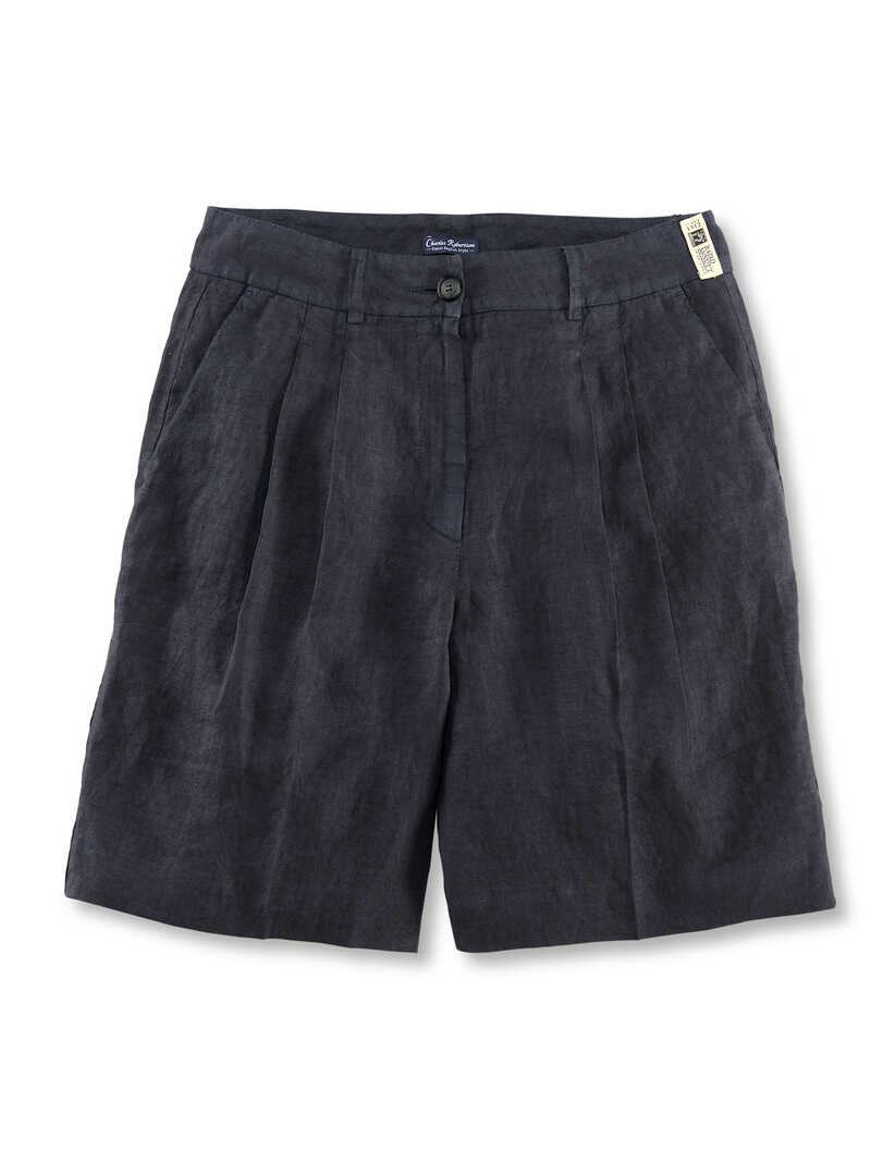 Leinen-Shorts mit Bundfalten