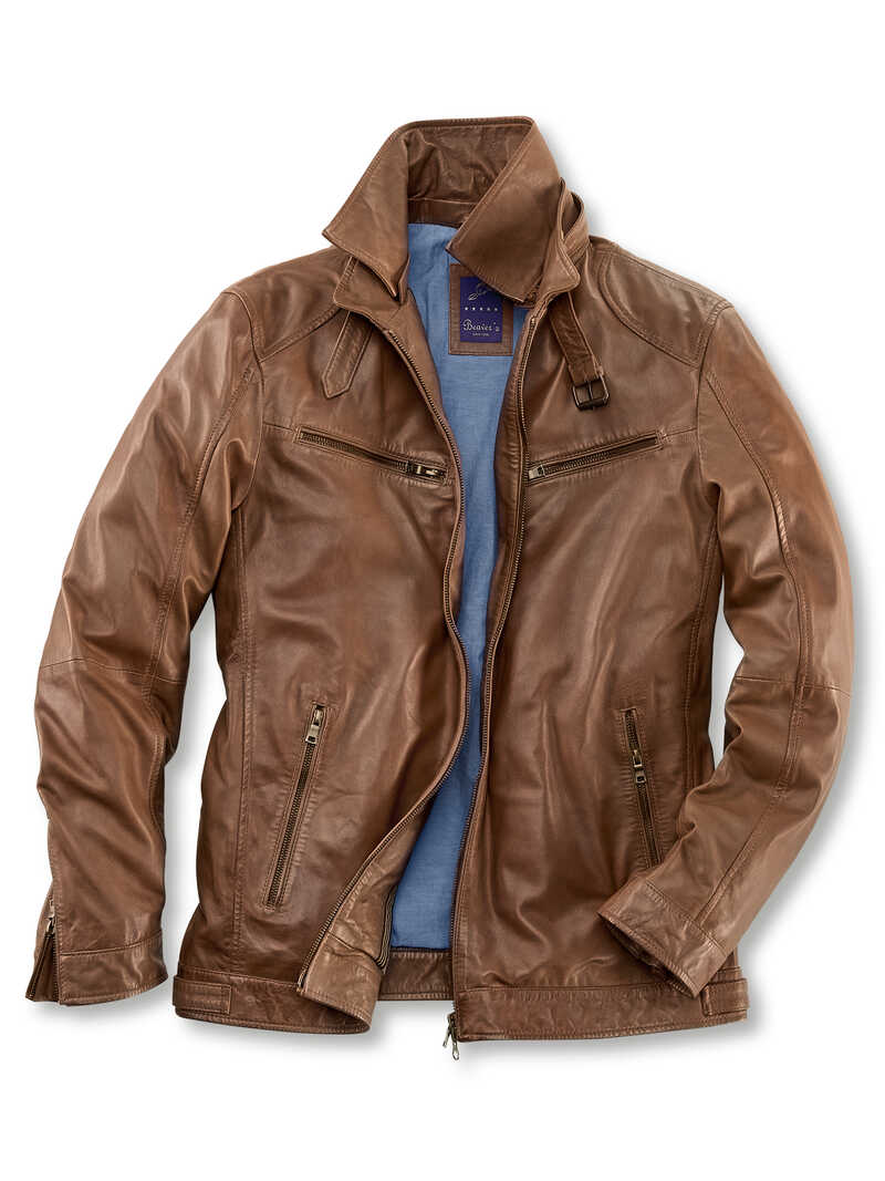 Cabrio-Lederjacke aus Lammnappa