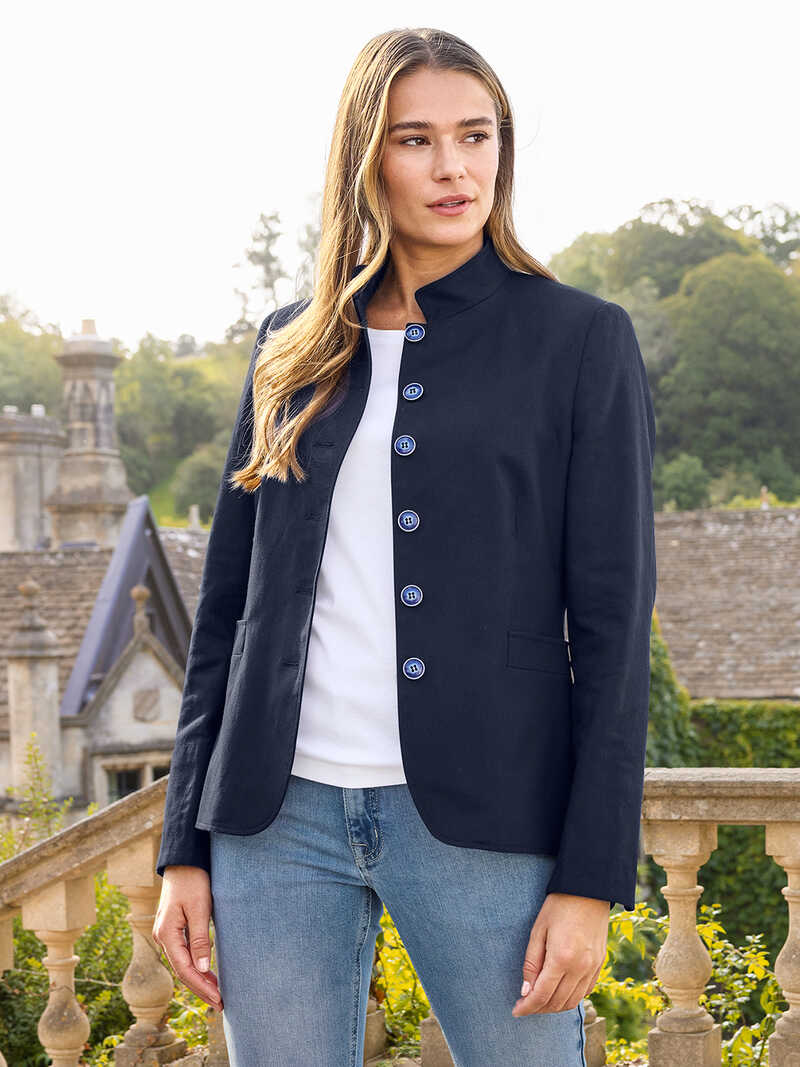 Sommerblazer mit Stehkragen