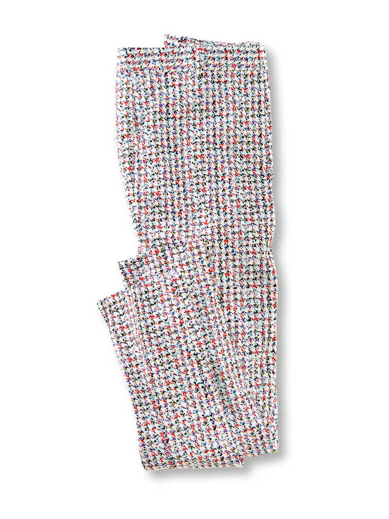 Damenhose mit Rosen und Hahnentrittmuster