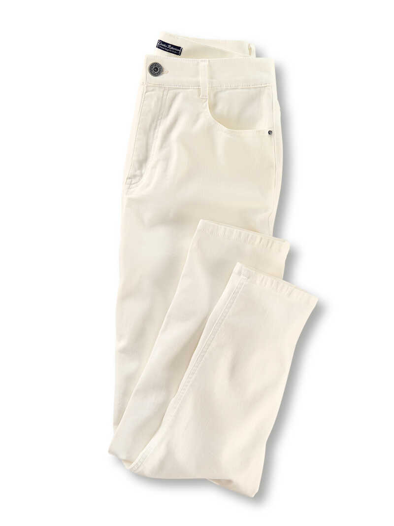 Weie Momjeans im Five-Pocket-Stil