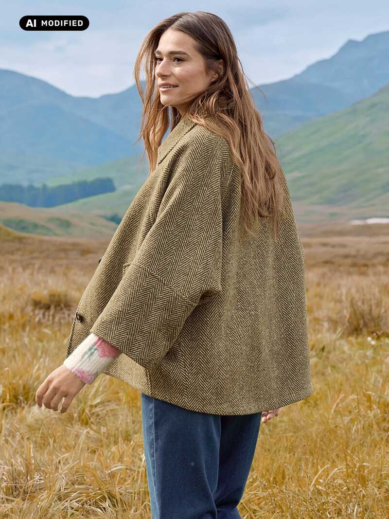 Alternatives Bild 1 zu Cape-jacke Fischgrat