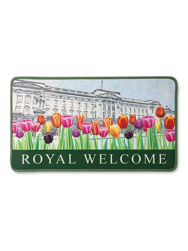 Fußmatte mit Buckingham Palast und Tulpen