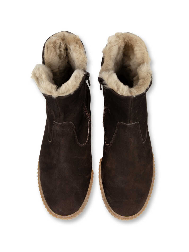 Damen-Lammfellboots aus Nubukleder
