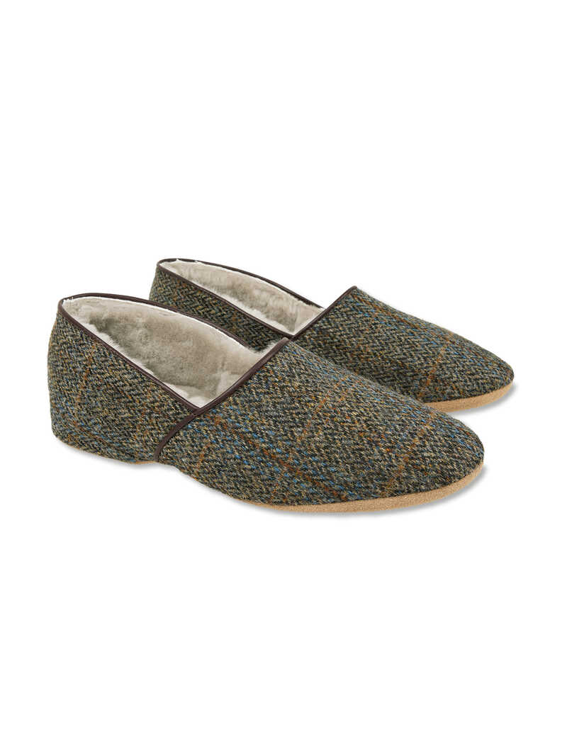 Lammfell-Haussschuh aus Harris Tweed fr Herren