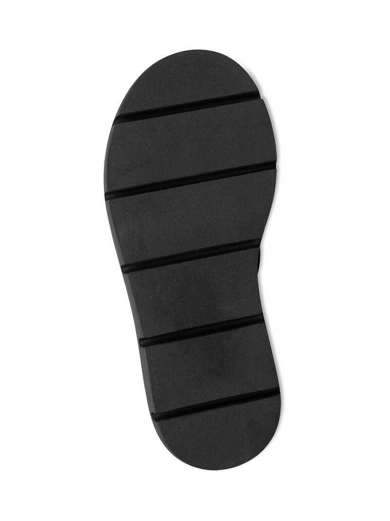 Schwarze Crossover-Sandalen