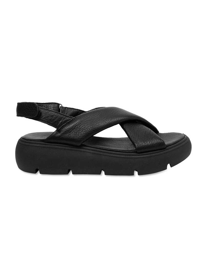 Schwarze Crossover-Sandalen