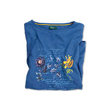 Blaues Damenshirt Polly aus Bio-Baumwolle und Hanf