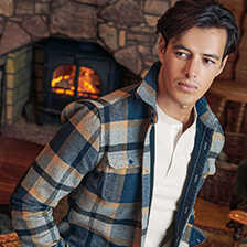 Hemdjacke 'Tartan Grey Marl' aus Doppelgewebe
