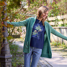 Damen-Longsleeve mit Bontanical-Print