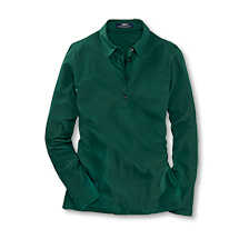 Damen-Langarmpolo British Racing Green