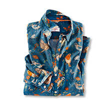 Langarm-Bluse mit Vogel-Schmetterlings-Print