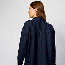 Oversized-Leinenbluse Hampton mit Hemdkragen