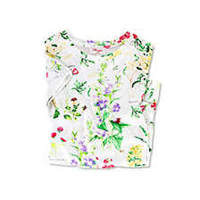 Weies Damen-Shirt mit Blumen-Print