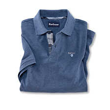 Tartan-Piqu-Polo in Blau