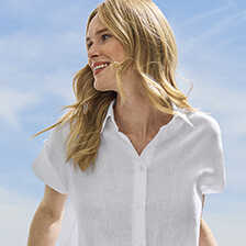 Weie Leinenbluse oversized