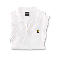 Weies Poloshirt mit Golden Eagle