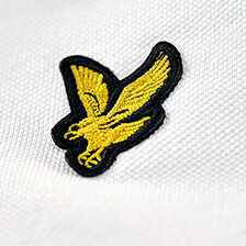 Weies Poloshirt mit Golden Eagle